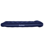 Luftmatratze Aufblasbar Beflockt mit Fußpumpe 185x76x28 cm