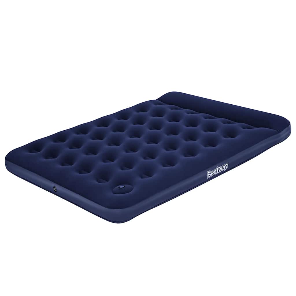 Luftmatratze Aufblasbar Beflockt mit Fußpumpe 203x152x28 cm