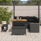 Gartensofa-set mit Kissen 8 pcs Schwarz Poly Rattan