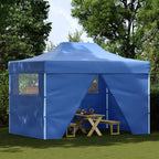 Faltzelt Pop-Up mit 4 Seitenteilen 3x4,5 m Blau