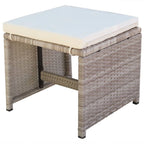 5-tlg. Garten-Essgruppe mit Auflagen Poly Rattan Beige