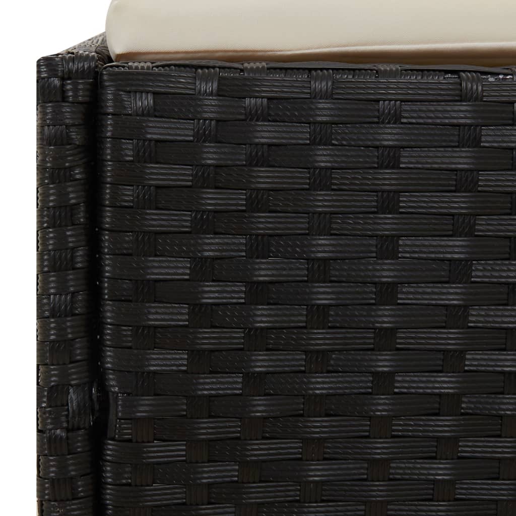 Gartenbett Schwarz 110x200 cm Poly Rattan