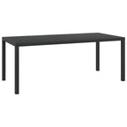Gartentisch Schwarz 185x90x74 cm Aluminium und WPC