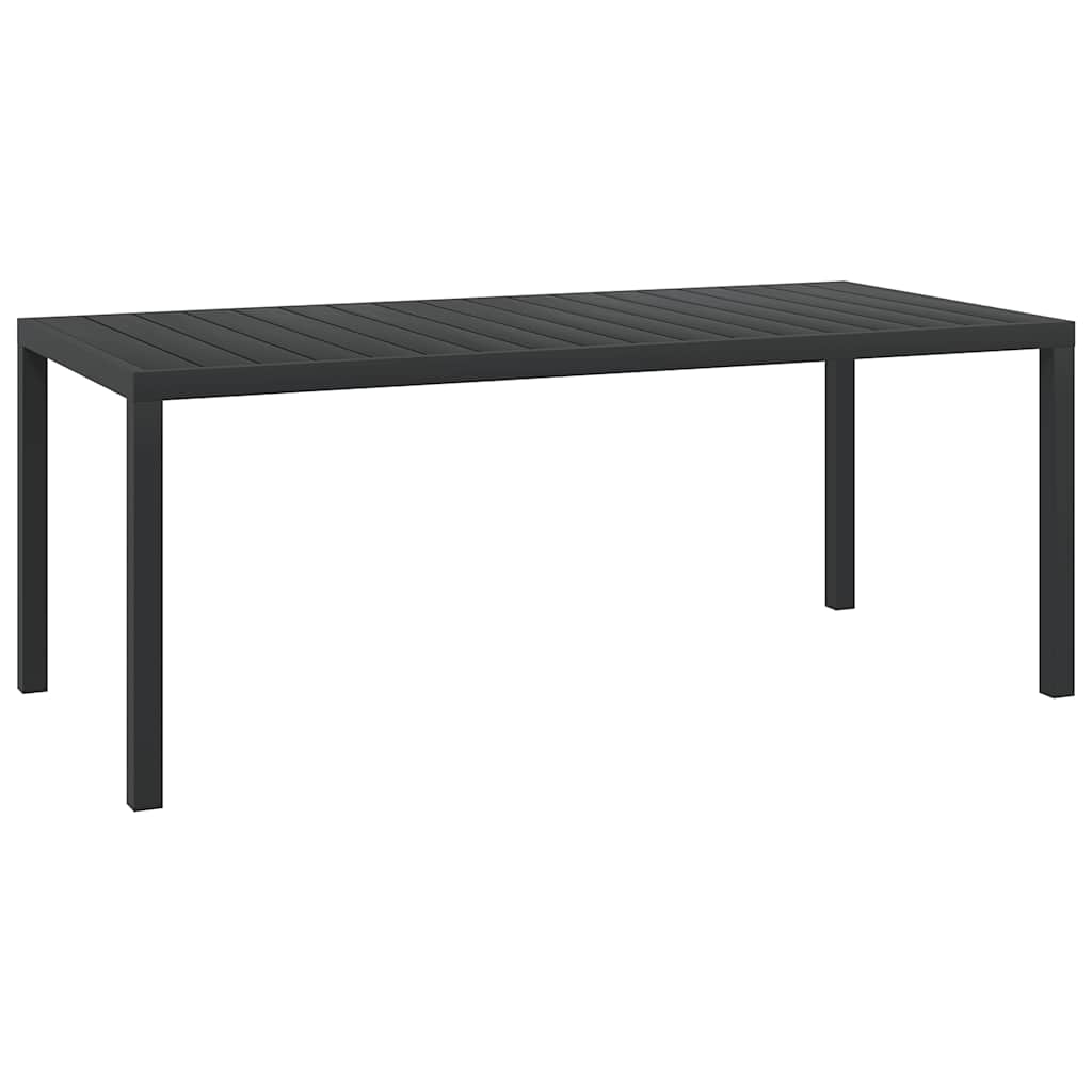 Gartentisch Schwarz 185x90x74 cm Aluminium und WPC