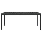 Gartentisch Schwarz 185x90x74 cm Aluminium und WPC