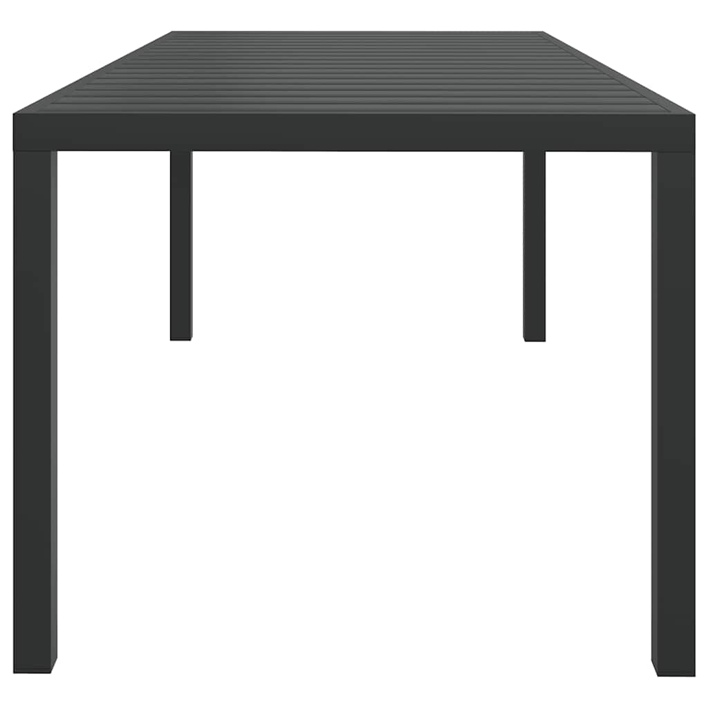 Gartentisch Schwarz 185x90x74 cm Aluminium und WPC