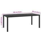 Gartentisch Schwarz 185x90x74 cm Aluminium und WPC