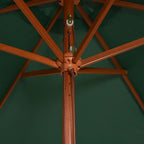 Sonnenschirm 200x300 cm Holzmast Grün
