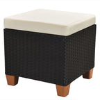 7-tlg. Garten-Lounge-Set mit Auflagen Poly Rattan Schwarz