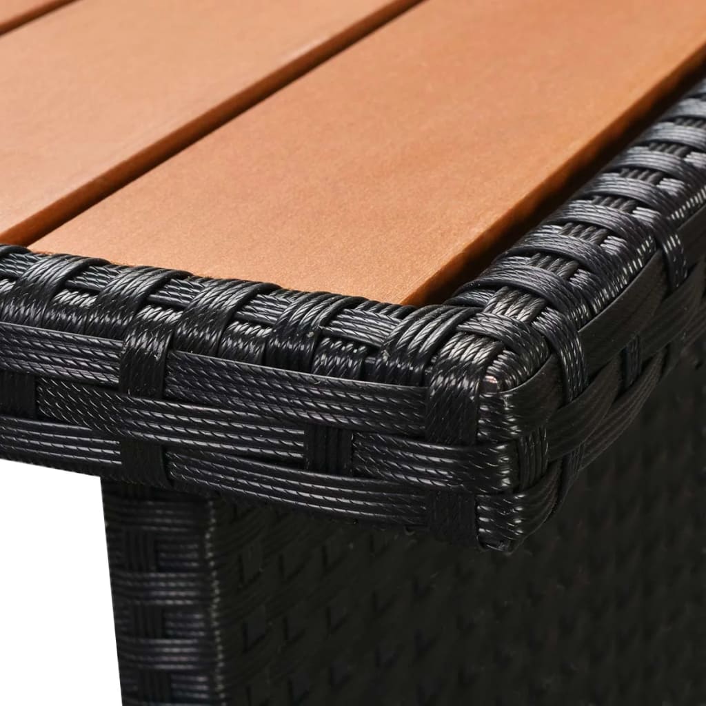 5-tlg. Garten-Lounge-Set mit Kissen Poly Rattan Schwarz
