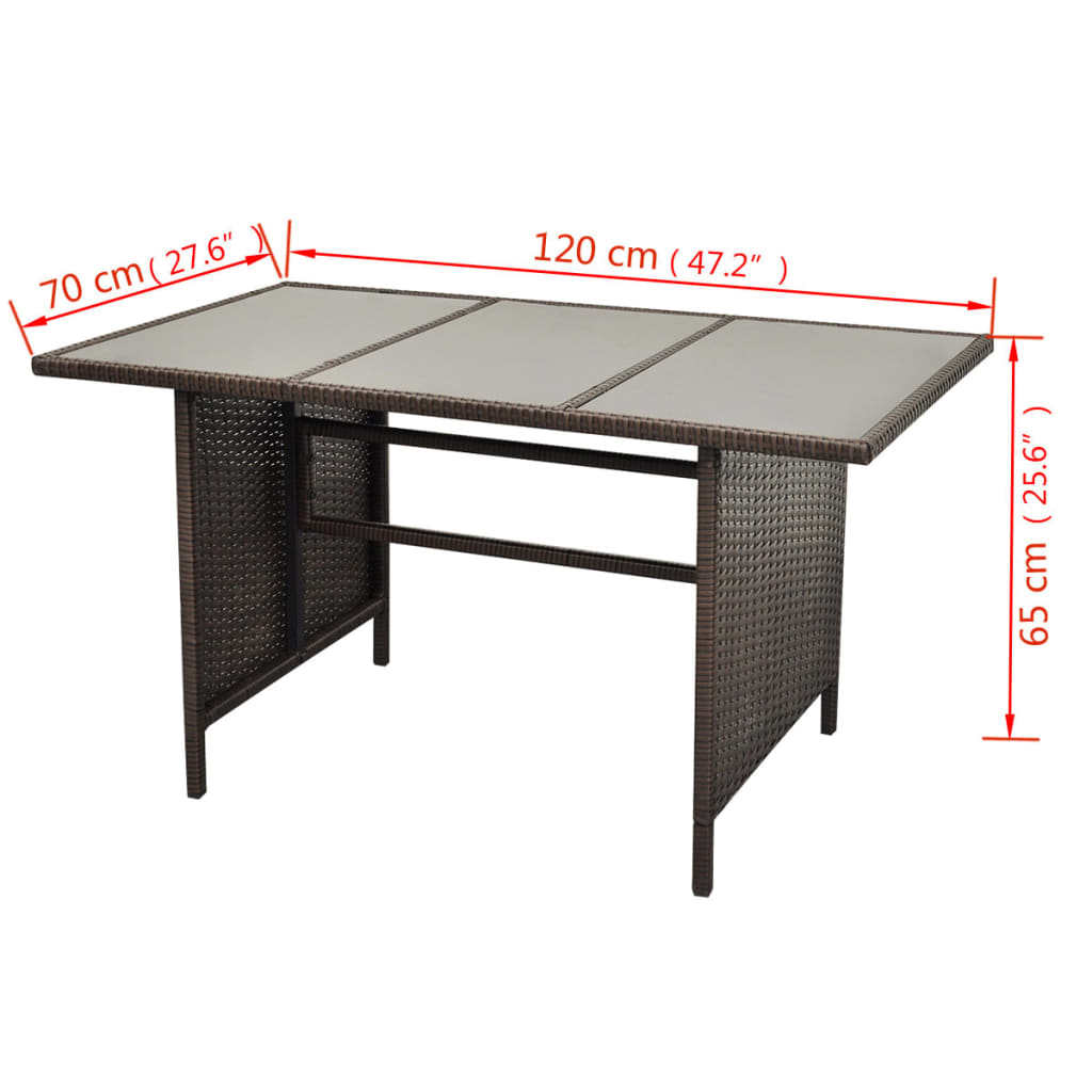 4-tlg. Garten-Lounge-Set mit Auflagen Poly Rattan Braun