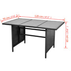 4-tlg. Garten-Lounge-Set mit Auflagen Poly Rattan Schwarz