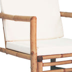 4-tlg. Garten-Lounge-Set mit Auflagen Bambus