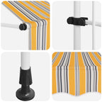 Einziehbare Markise Handbetrieben 150 cm Gelb/Blau Gestreift