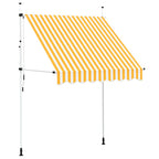 Einziehbare Markise Handbetrieben 200 cm Orange/Weiß Gestreift