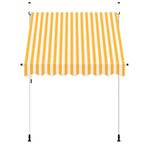 Einziehbare Markise Handbetrieben 200 cm Orange/Weiß Gestreift