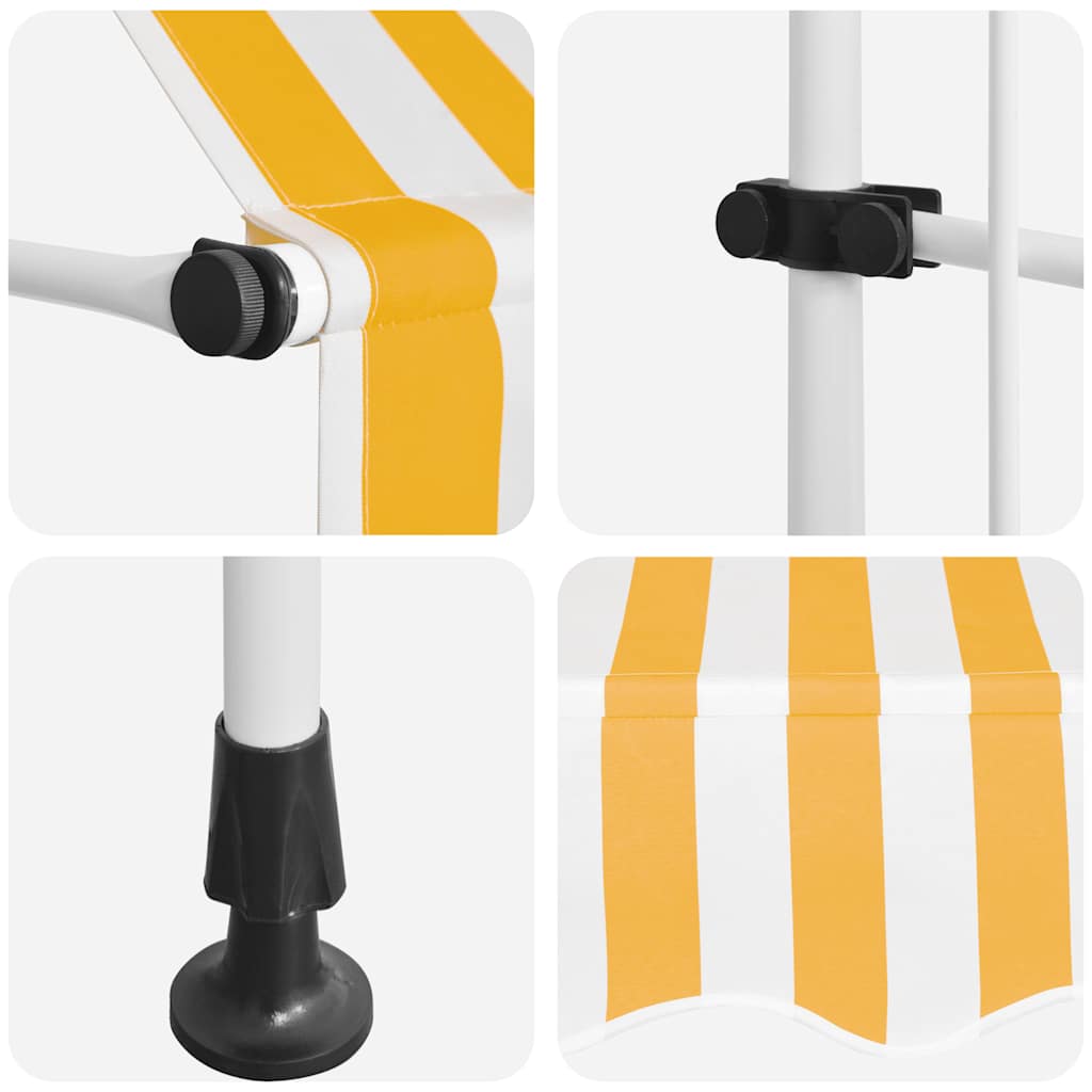 Einziehbare Markise Handbetrieben 200 cm Orange/Weiß Gestreift