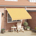 Einziehbare Markise Handbetrieben 300 cm Orange/Weiß Gestreift