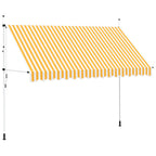 Einziehbare Markise Handbetrieben 350 cm Orange/Weiß Gestreift