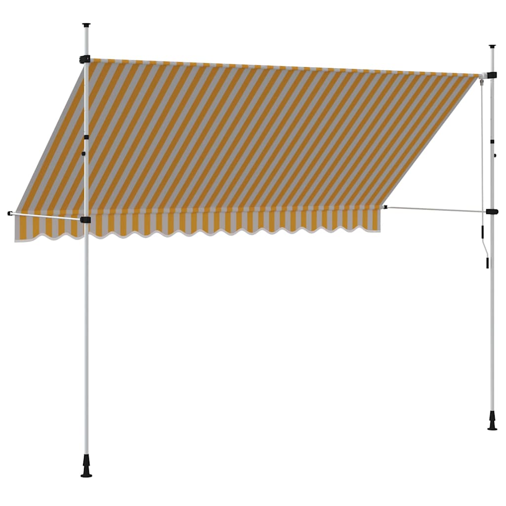 Einziehbare Markise Handbetrieben 350 cm Orange/Weiß Gestreift