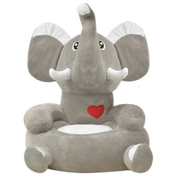 vidaXL Plüsch-Kindersessel Elefant Grau