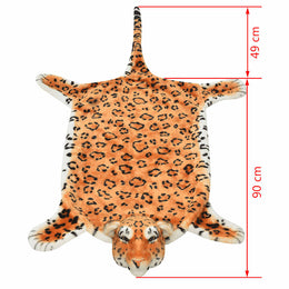 Plüsch Leopardenfell Teppich 139 cm Braun
