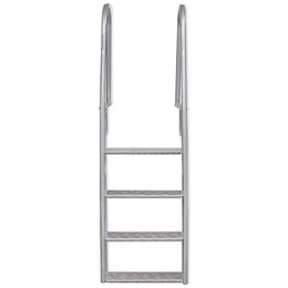 vidaXL Steg-/Poolleiter 4-stufig Aluminium 167 cm