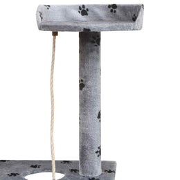 vidaXL Katzen-Kratzbaum 150 cm Pfoten-Aufdruck Grau