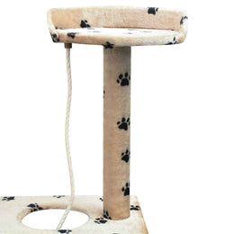 vidaXL Katzen-Kratzbaum Sisal 150 cm Beige mit Pfoten-Aufdruck