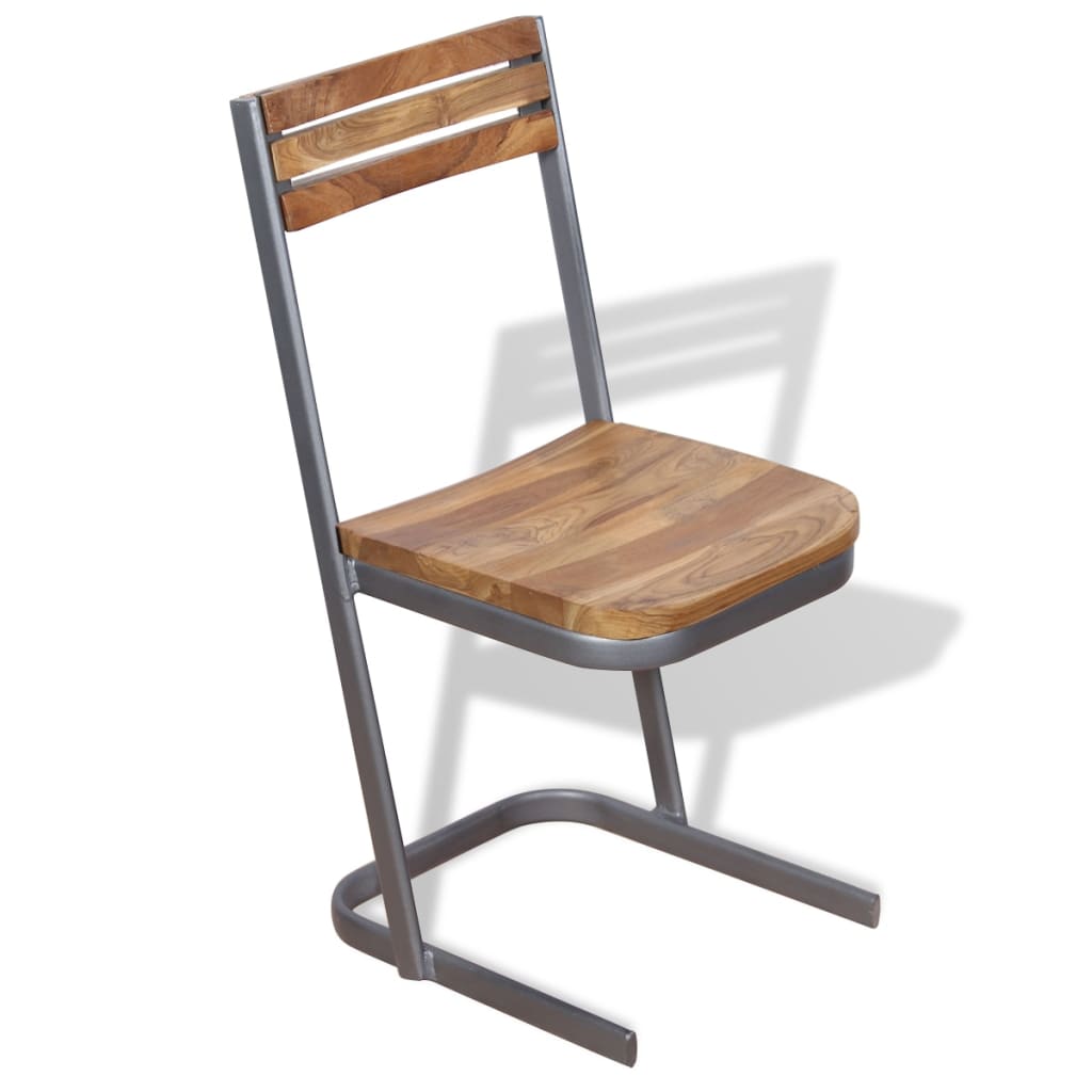 Esszimmerstühle 2 Stk. Massivholz Teak