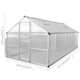 vidaXL Gewächshaus Verstärkt Aluminium 10,53 m²