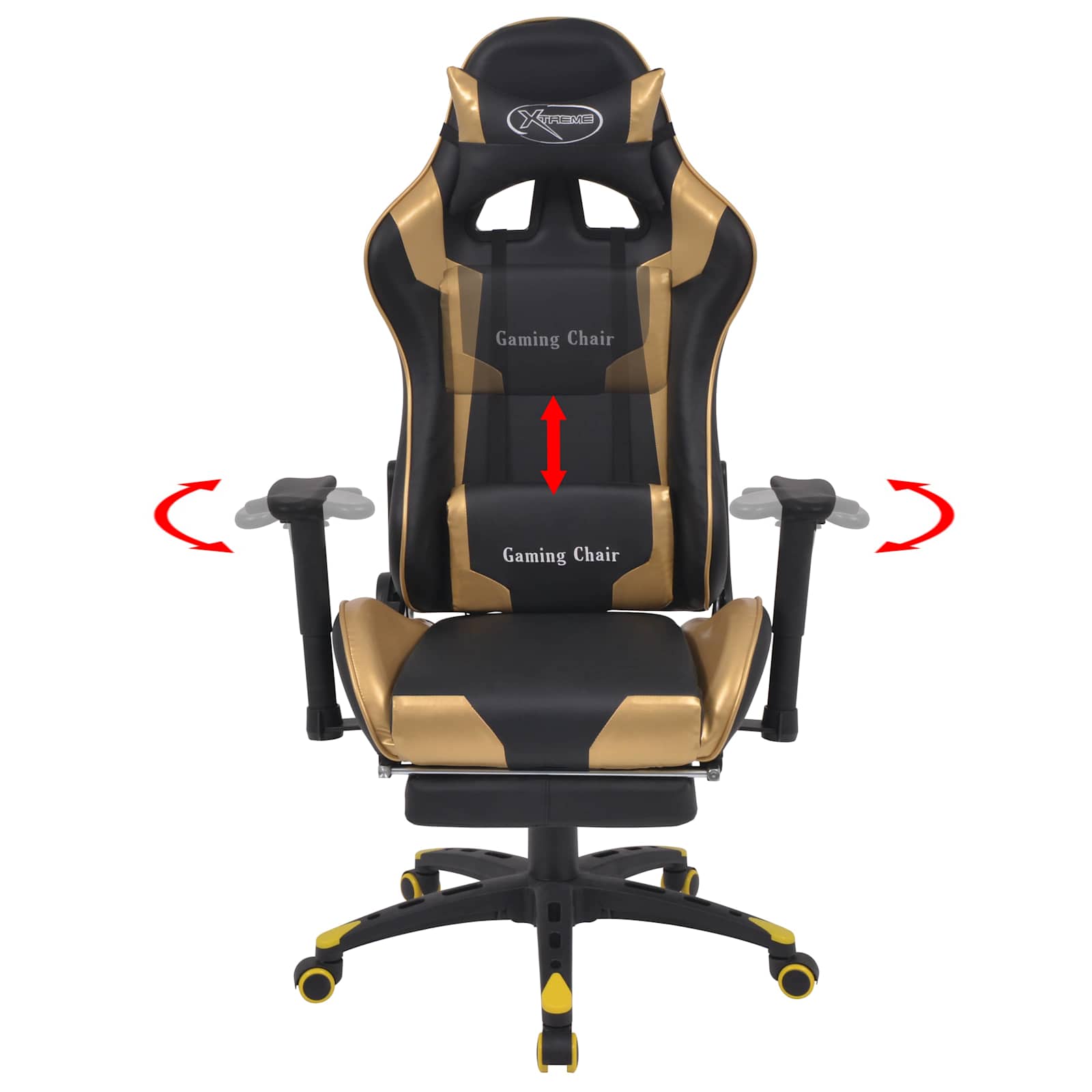 Gaming Stuhl Gold 70 x 71 x 136 cm Kunstleder