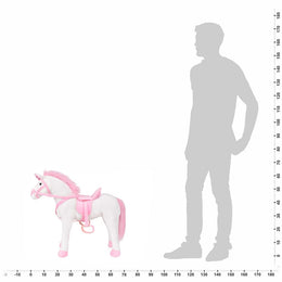vidaXL Plüschtier Einhorn Stehend Plüsch Weiß und Rosa XXL