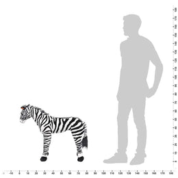 vidaXL Plüschtier Zebra Stehend Plüsch Schwarz und Weiß XXL