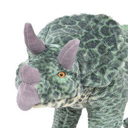 vidaXL Plüschtier Triceratops Stehend Plüsch Grün XXL