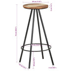 Barhocker 2 Stk. Massives Altholz