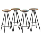 Barhocker 4 Stk. Massives Altholz