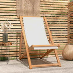 Liegestuhl Teak 56x105x96 cm Creme
