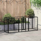 Hunde-Laufgitter 8 Paneele Stahl 80 x 100 cm Schwarz