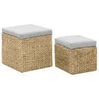 Ottoman-Set 2 Stk. Seegras Grau