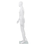 Männliche Schaufensterpuppe mit Glassockel Weiß 185 cm