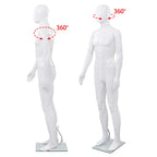 Männliche Schaufensterpuppe mit Glassockel Weiß 185 cm