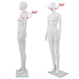 vidaXL Weibliche Schaufensterpuppe mit Glassockel Weiß 175 cm