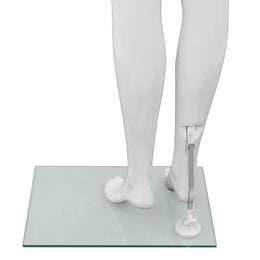 vidaXL Weibliche Schaufensterpuppe mit Glassockel Weiß 175 cm