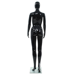 vidaXL Weibliche Schaufensterpuppe mit Glassockel Schwarz 175 cm