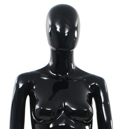 vidaXL Weibliche Schaufensterpuppe mit Glassockel Schwarz 175 cm