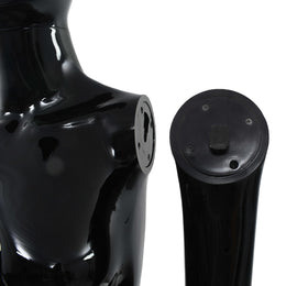 vidaXL Weibliche Schaufensterpuppe mit Glassockel Schwarz 175 cm
