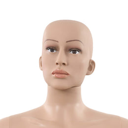 vidaXL Schaufensterpuppe Dame mit Glassockel Beige 180 cm