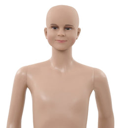 vidaXL Ganzkörper-Schaufensterpuppe Kind mit Glassockel Beige 140 cm
