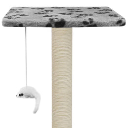vidaXL Katzen-Kratzbaum Sisal 95 cm Grau Pfoten-Aufdruck